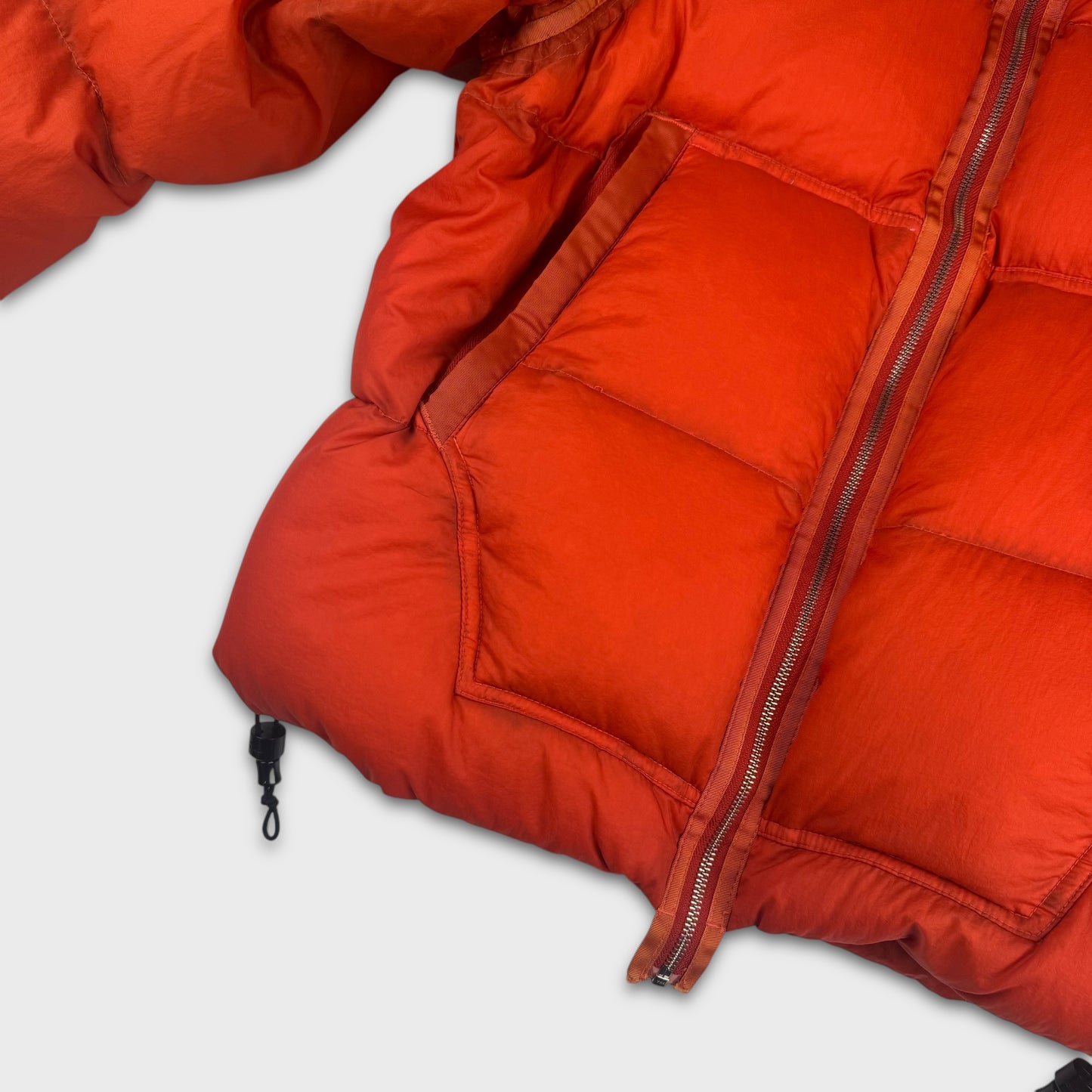 Stone Island Orange Opaque Nylon Goose Down Jacket L