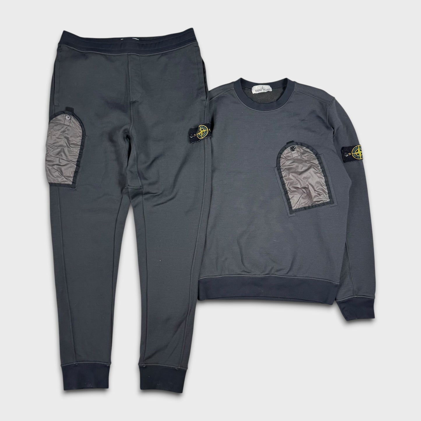 Stone Island Grey Pocket Tracksuit Set S