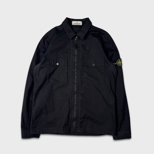 Stone Island Black Full Zip Overshirt M