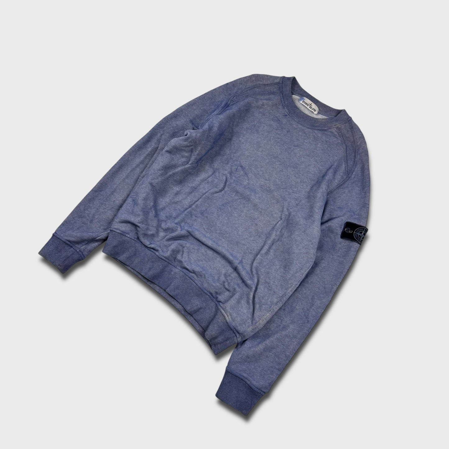 Stone Island Blue Dust Effect Crewneck M