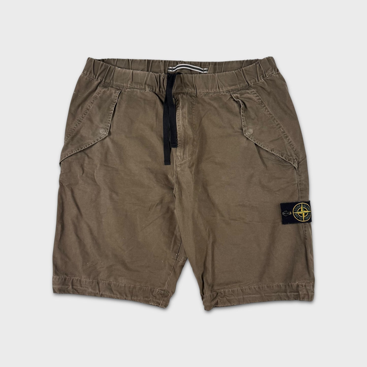 Stone Island Washed Khaki Cargo Shorts W34