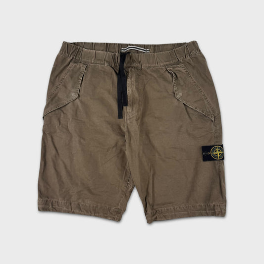 Stone Island Washed Khaki Cargo Shorts W34