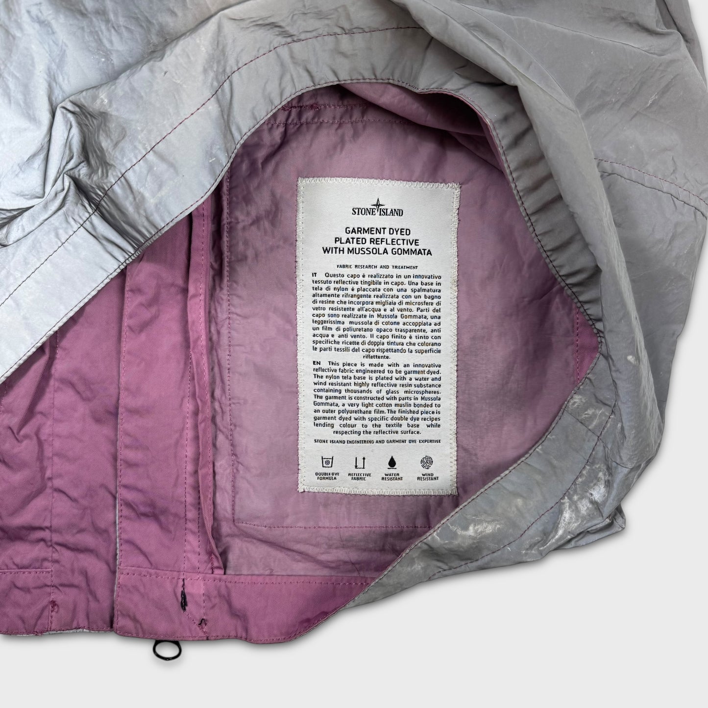 Stone Island Pink Plated Reflective Jacket M