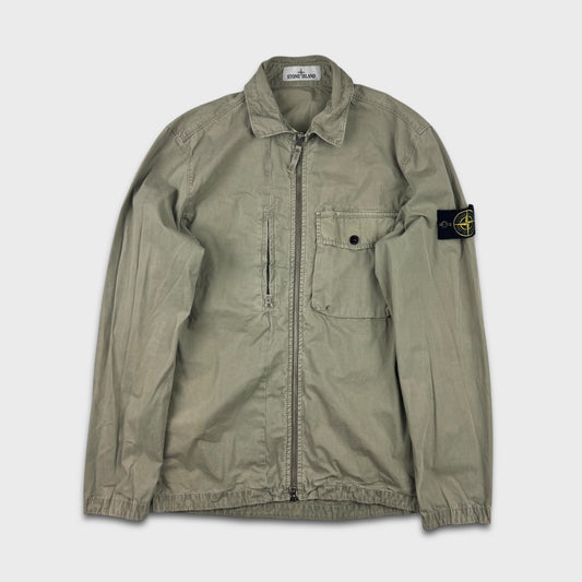 Stone Island Pale Green Full Zip Overshirt M