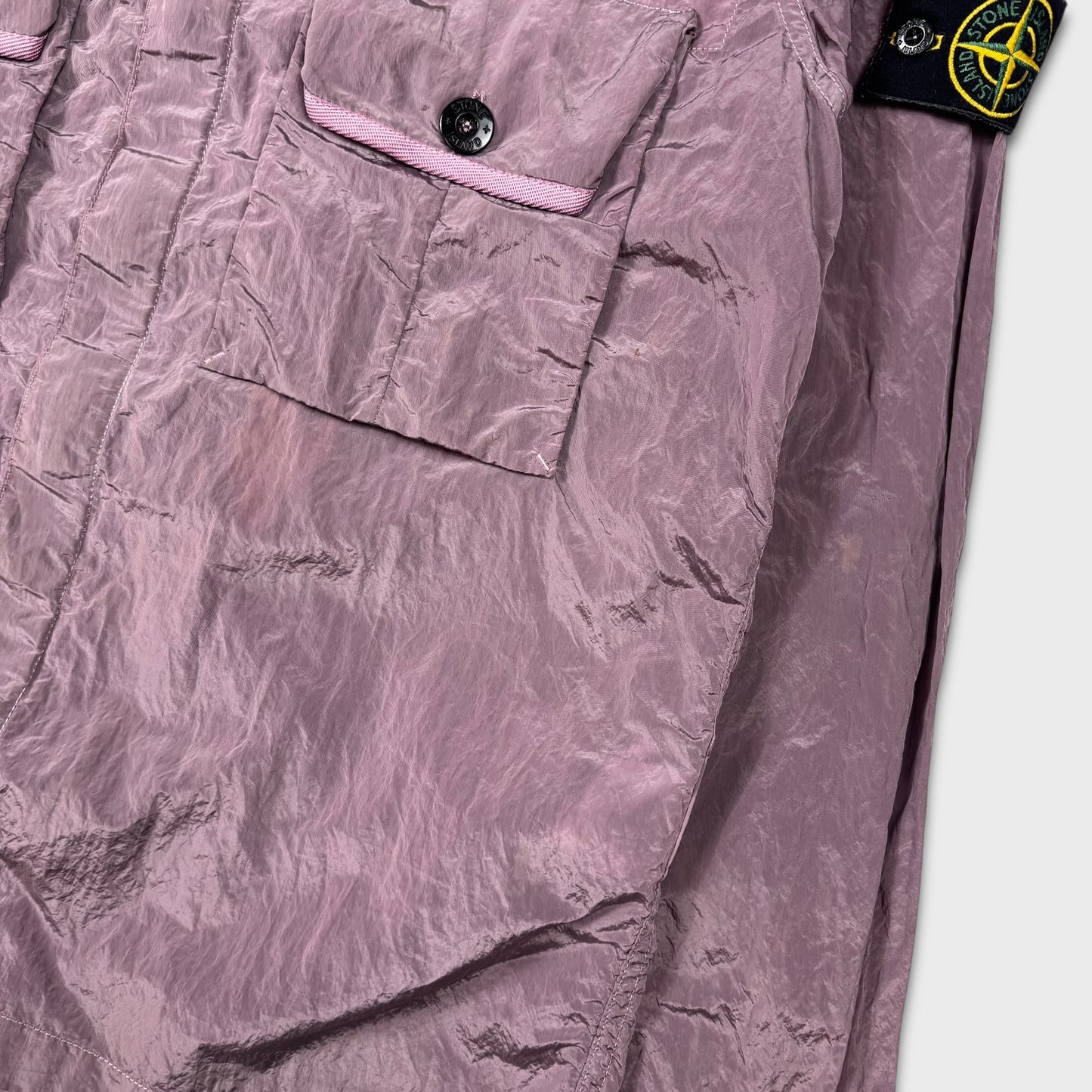 Stone Island Pink Nylon Metal Overshirt L