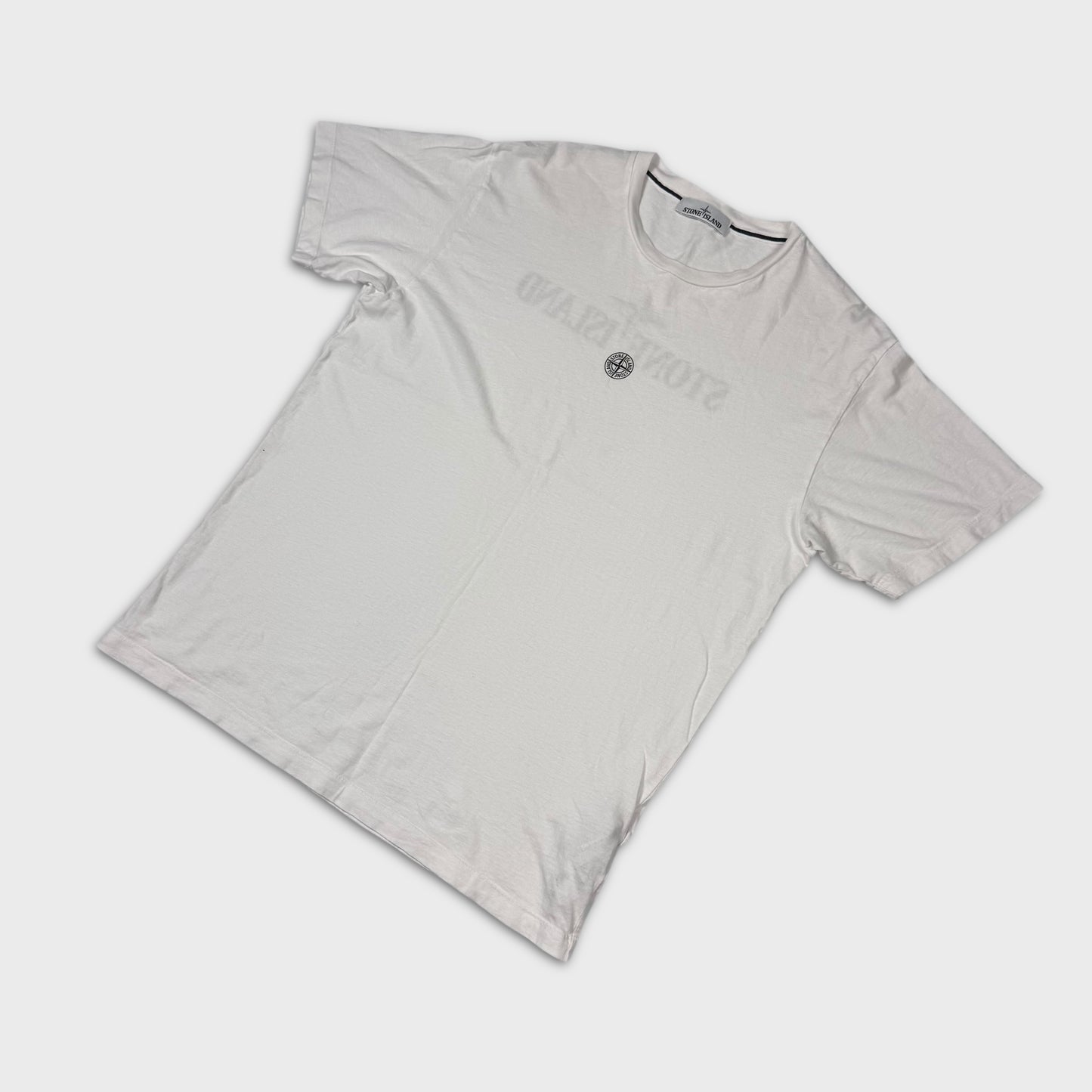 Stone Island White Spellout T-Shirt XL