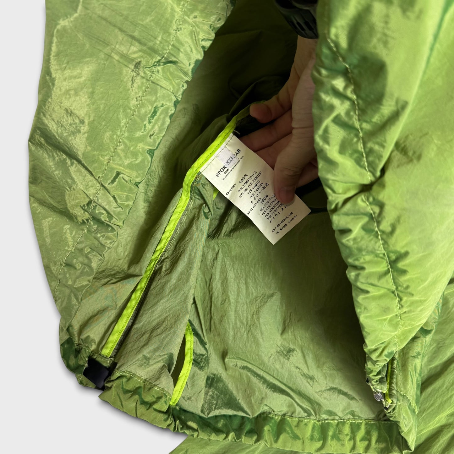 Stone Island Lime Green Nylon Metal Jacket XXL