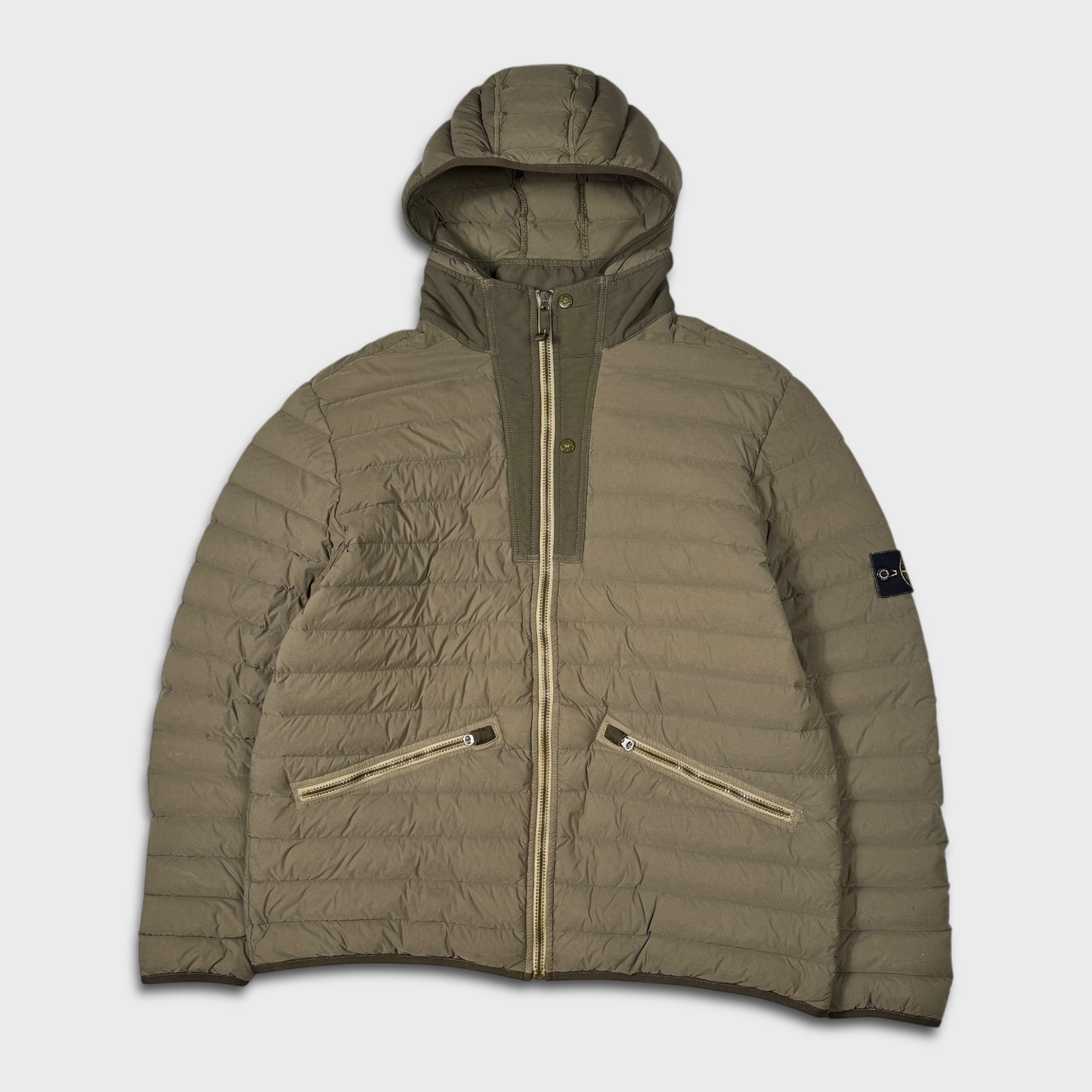 Stone Island Olive Loom Woven Down Chambers Stretch-TC Jacket 3XL