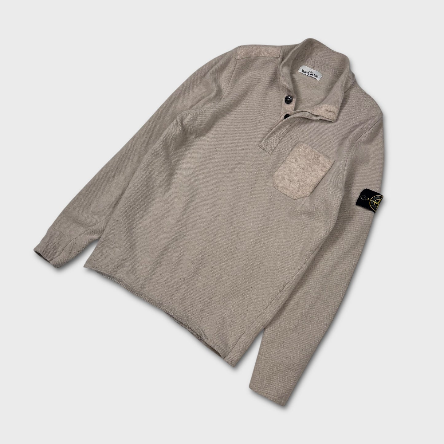 Stone Island Wool Button Up Jumper L