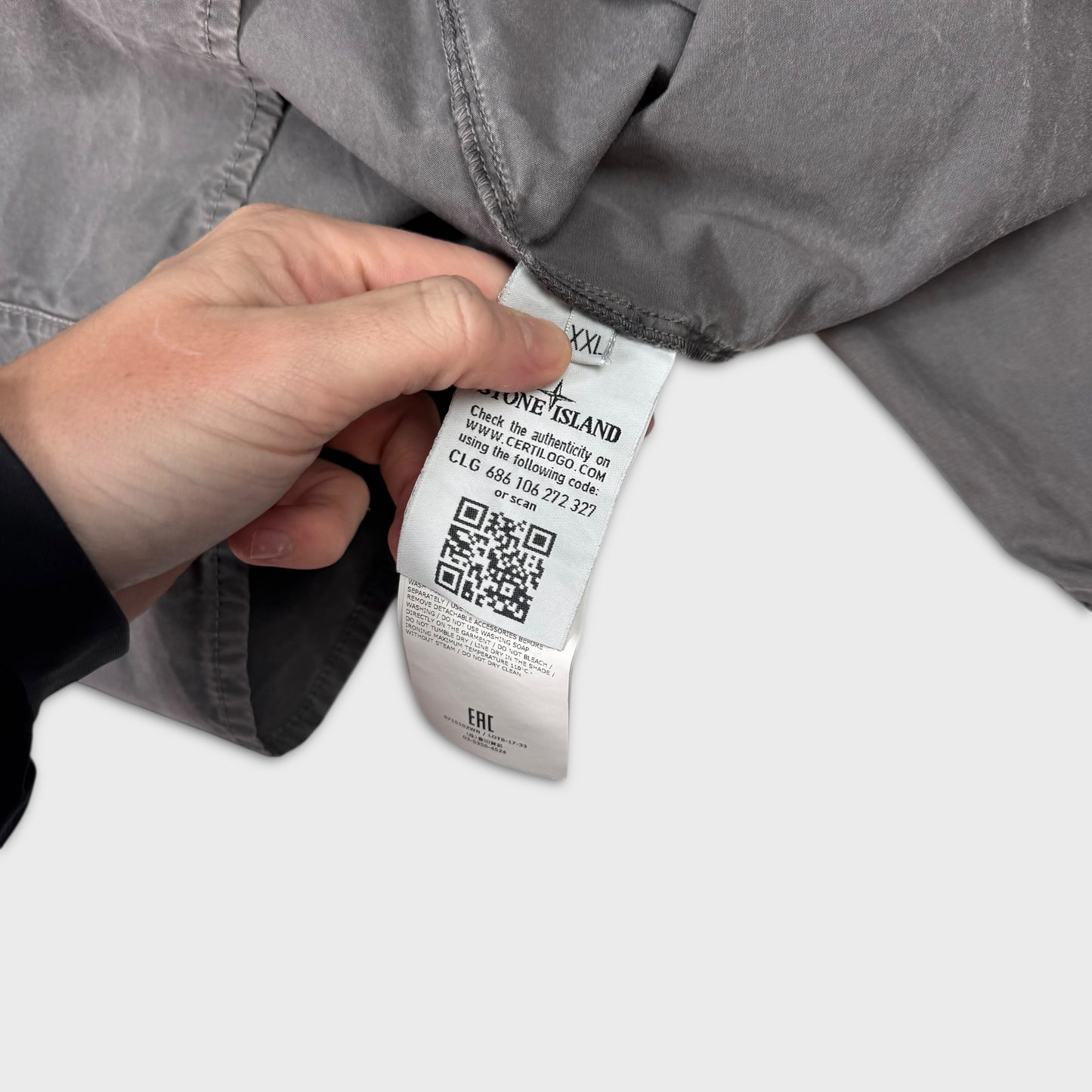 Stone Island Grey Full Zip Overshirt XXL