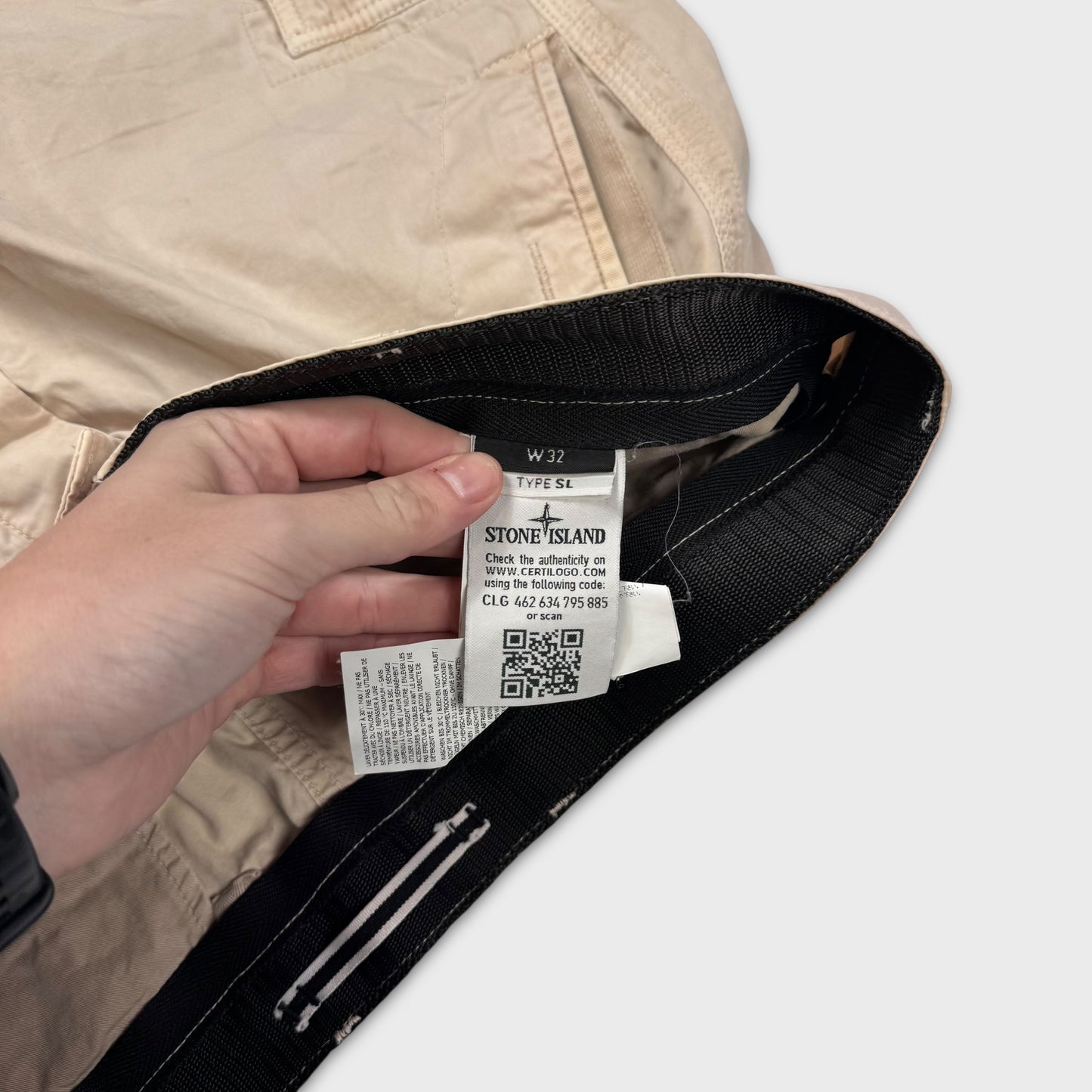 Stone Island Beige Cargo Shorts W32