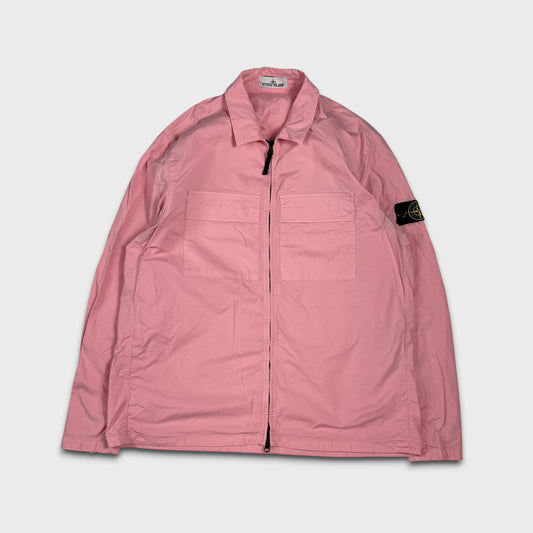 Stone Island Pink Double Pocket Full Zip Overshirt XXL