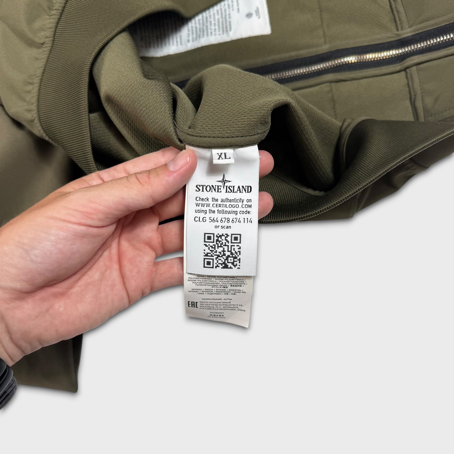 Stone Island Olive Light Soft Shell Jacket XL