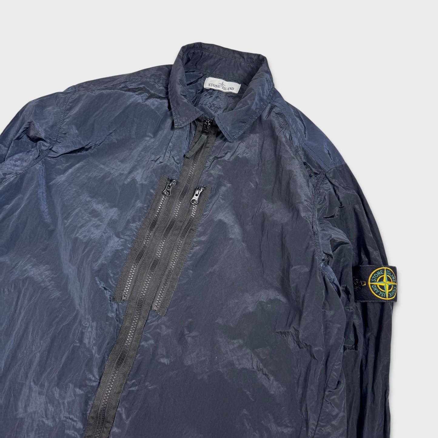 Stone Island Navy Nylon Metal Overshirt XXL