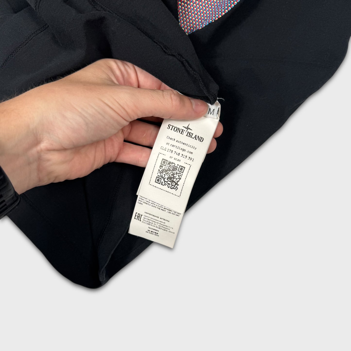 Stone Island Black Logo T-Shirt M