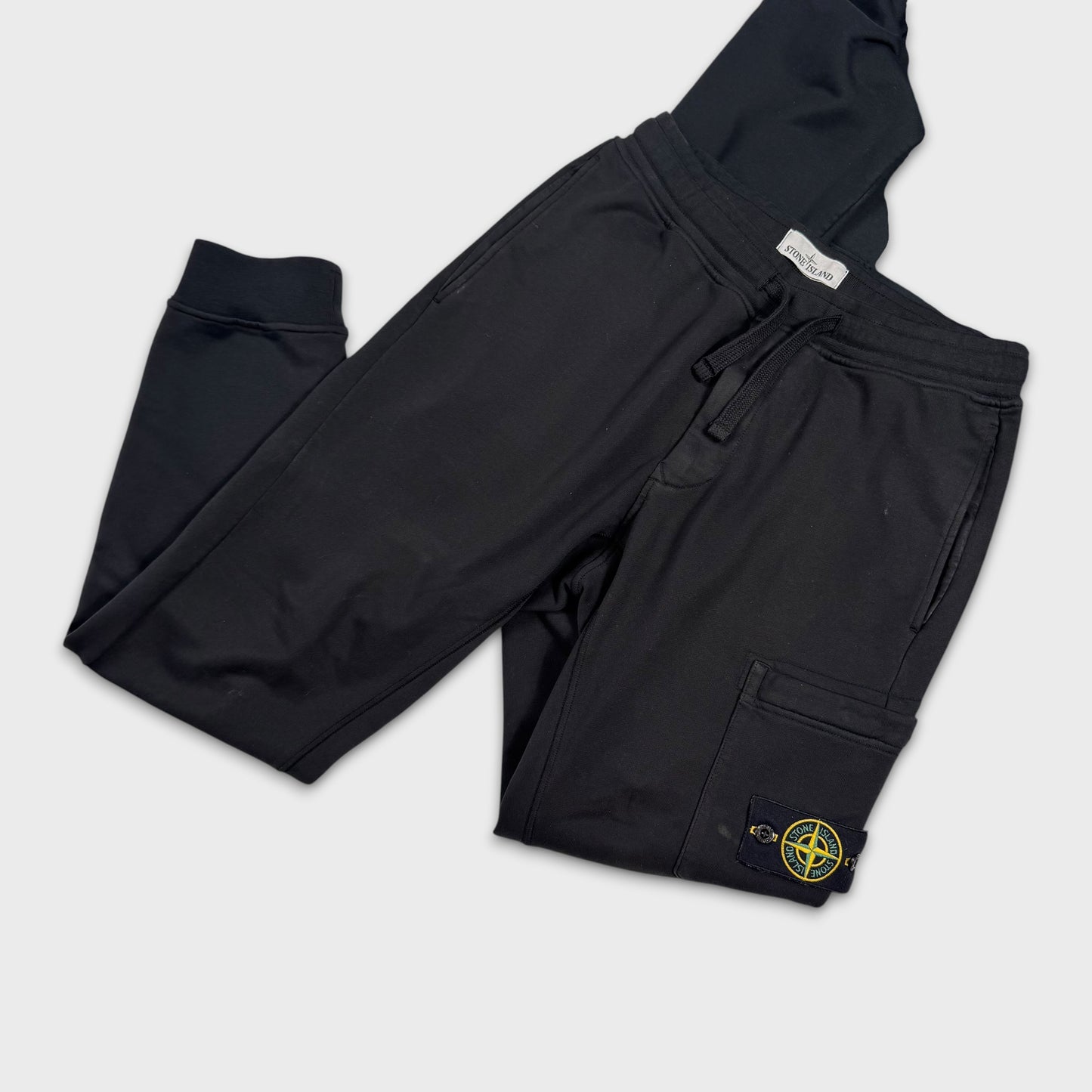 Stone Island Black Tracksuit Set Hoodie + Joggers S/M