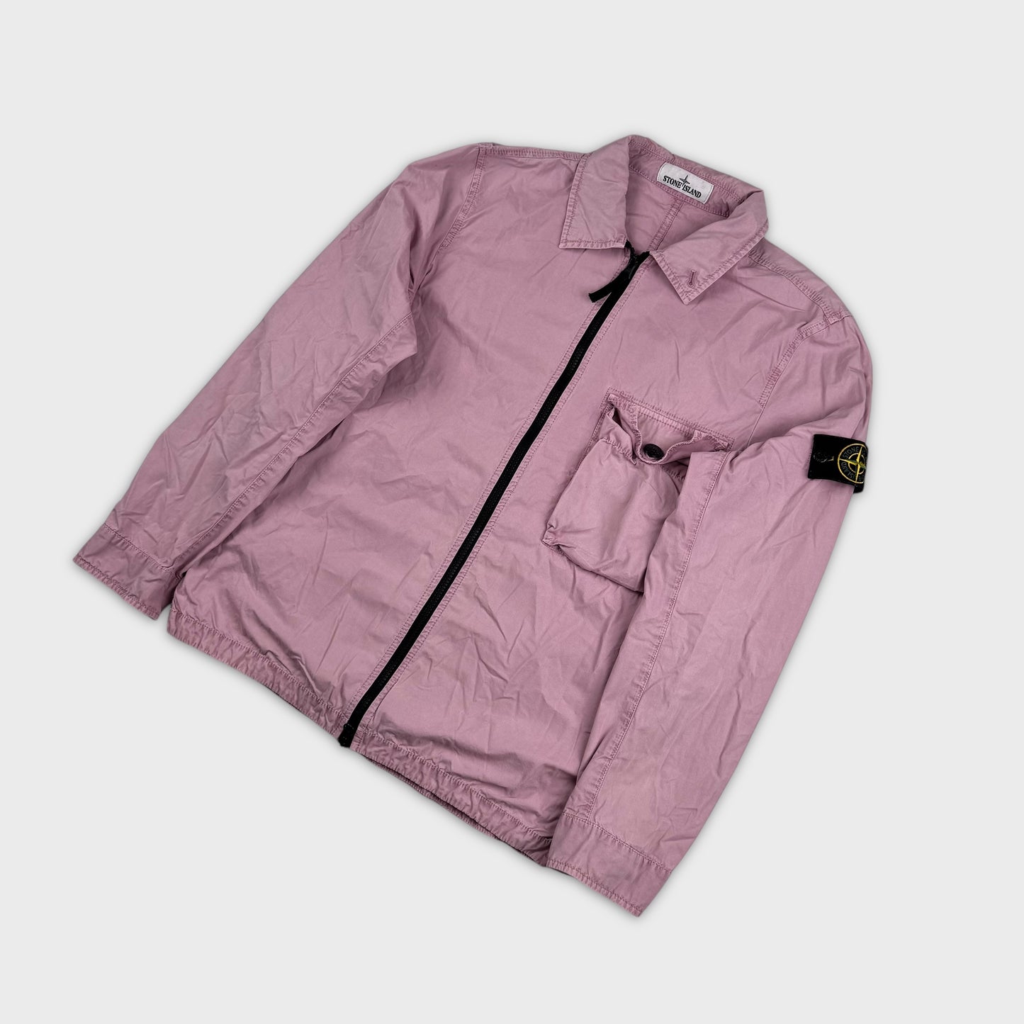 Stone Island Pink Full Zip Overshirt M