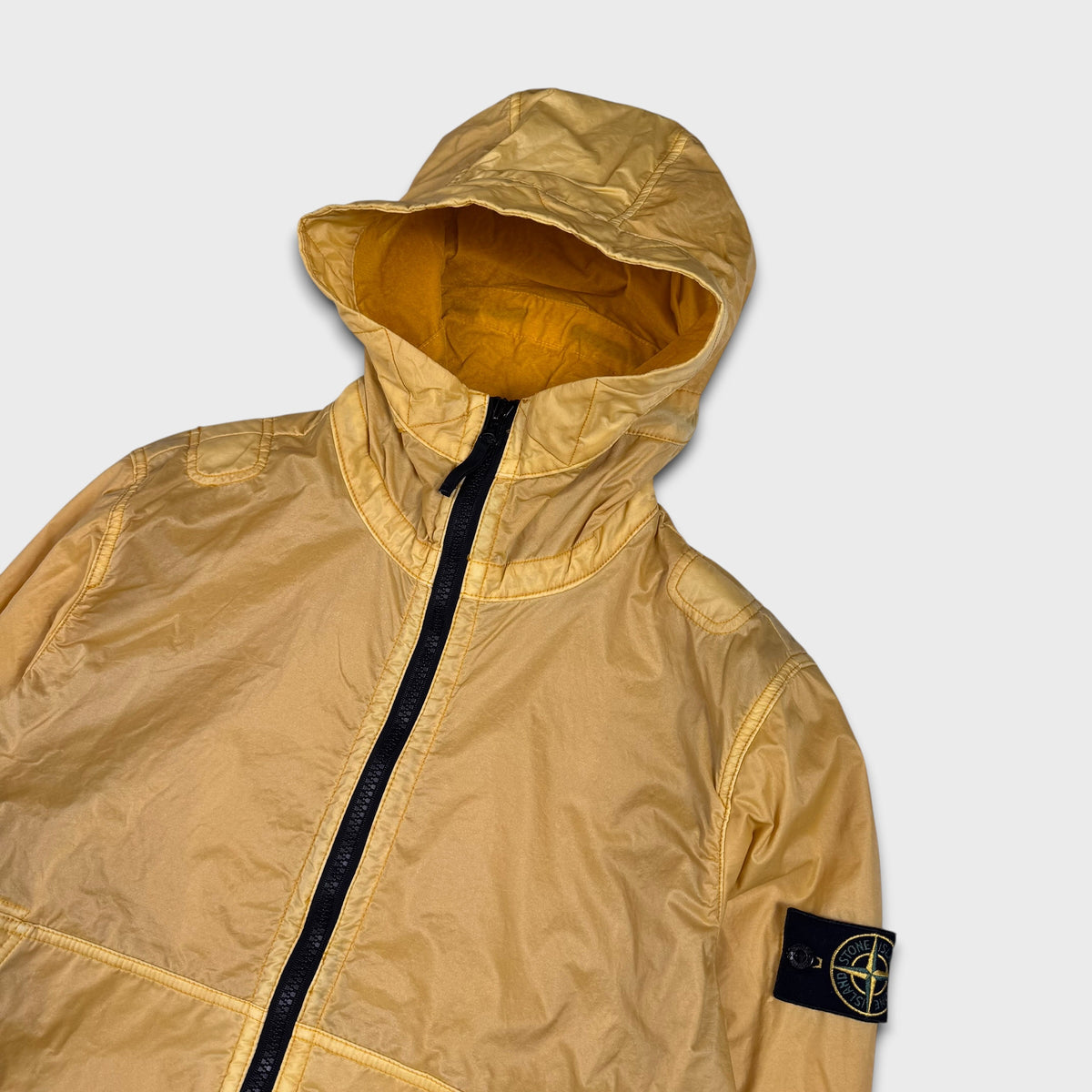 Stone Island Yellow Lamy Flock Velour Jacket M