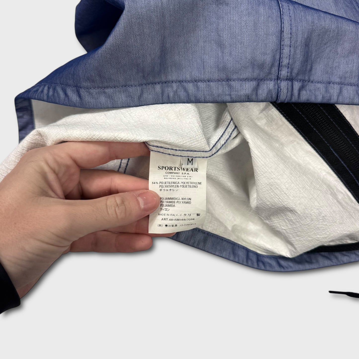 Stone Island 2007 Snowflake Tyvek Mesh Badge Jacket M