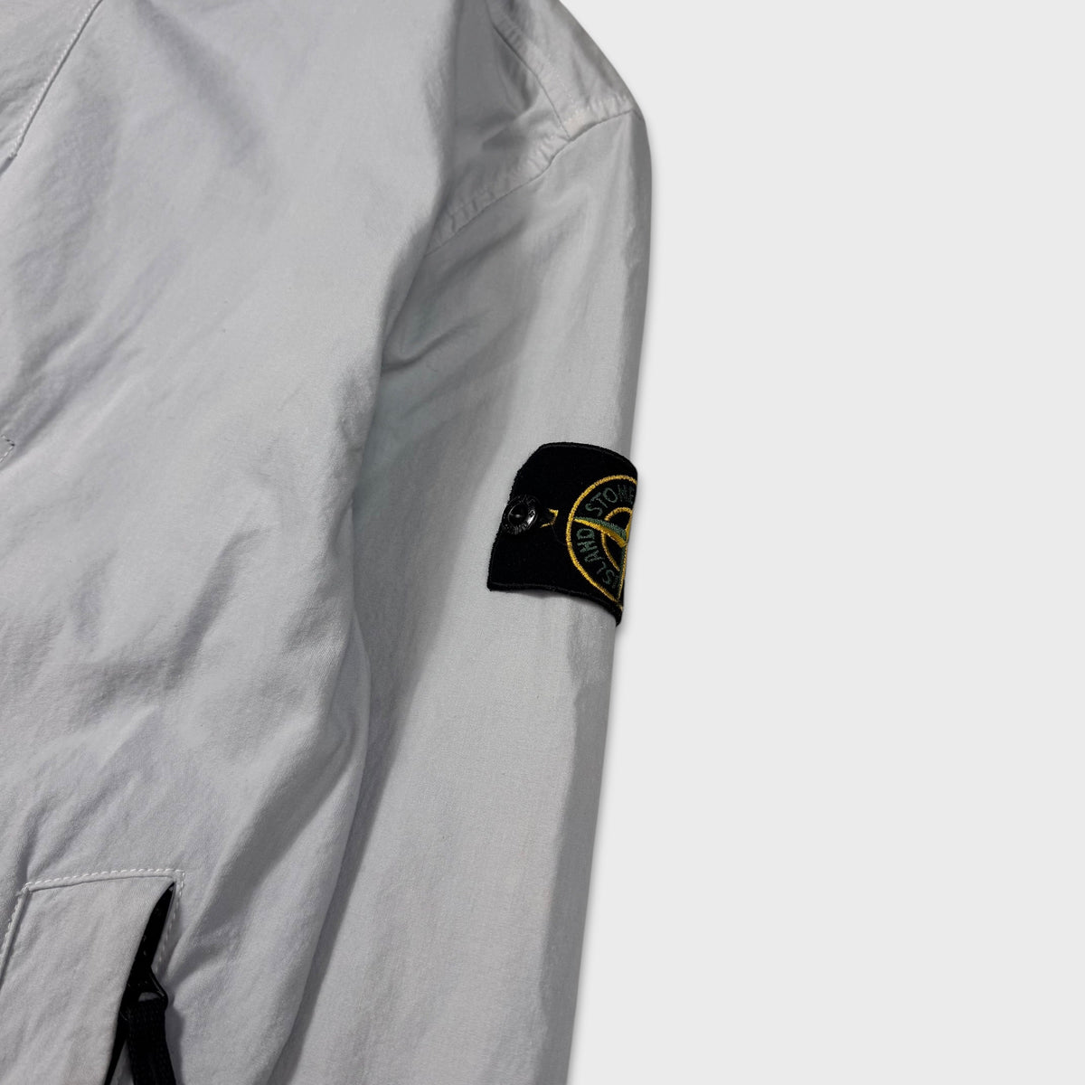 Stone Island Baby Blue Cotton Cordura Hooded Parka Jacket L