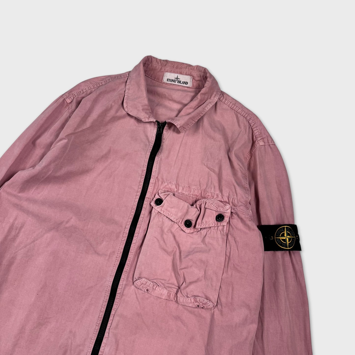 Stone Island Pink Full Zip Overshirt XL