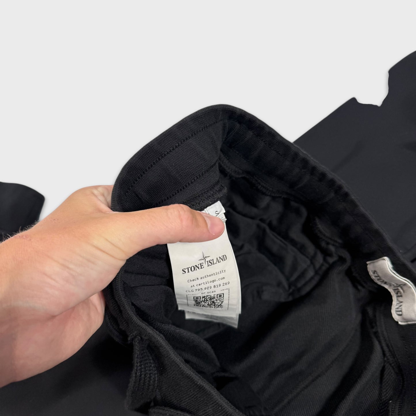 Stone Island Black Tracksuit Set Hoodie + Joggers S/M