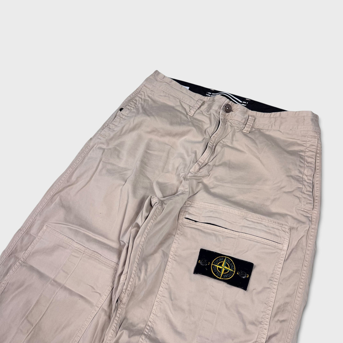 Stone Island Sand Relaxed Fit Cargo Pants W30
