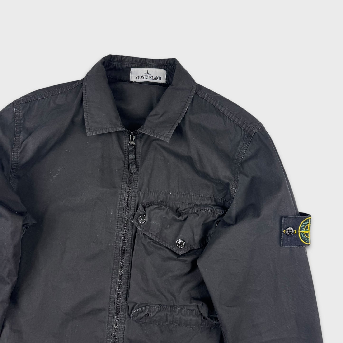 Stone Island Black Full Zip Overshirt M