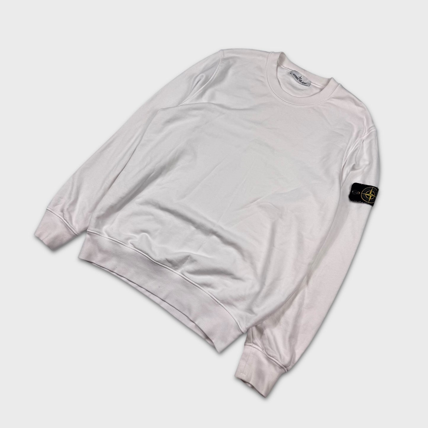 Stone Island White Crewneck Sweatshirt XL
