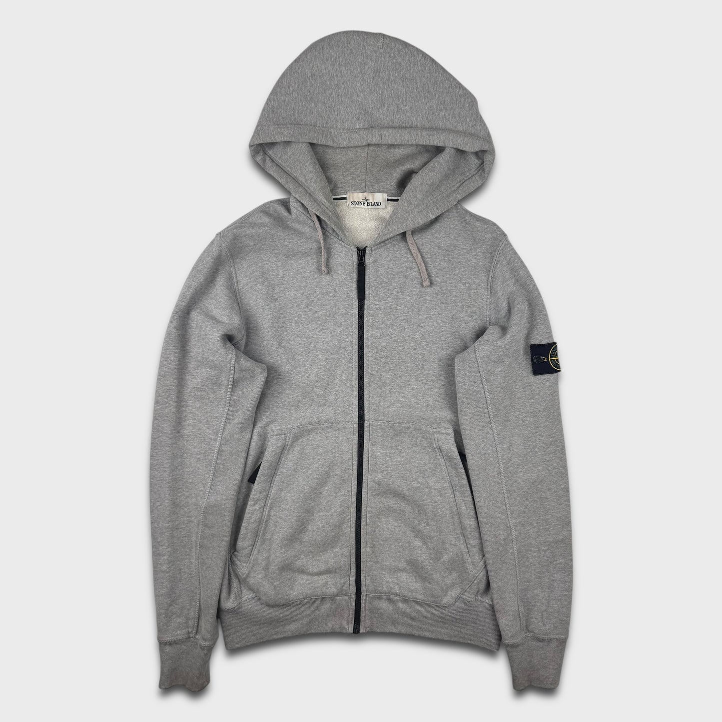 Stone Island Grey Full Zip Hoodie L