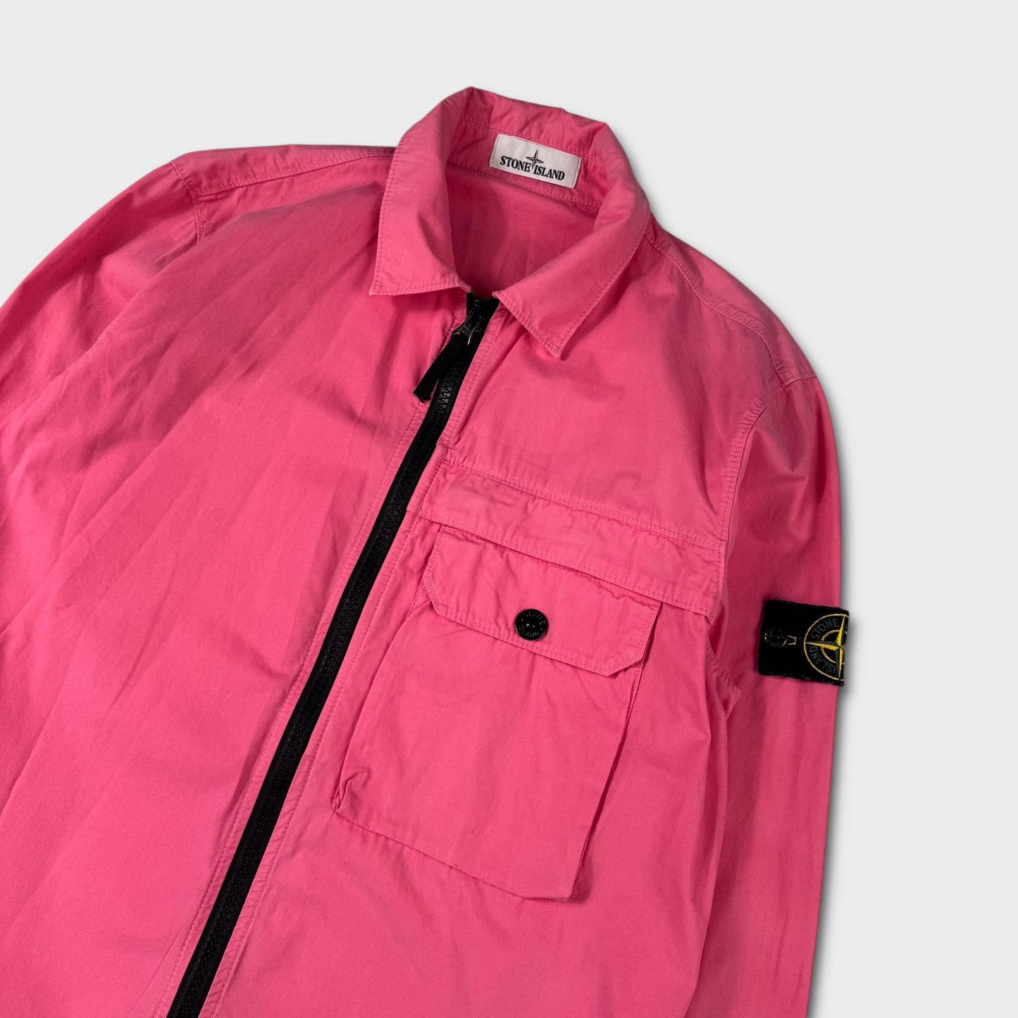 Stone Island Hot Pink Full Zip Overshirt L