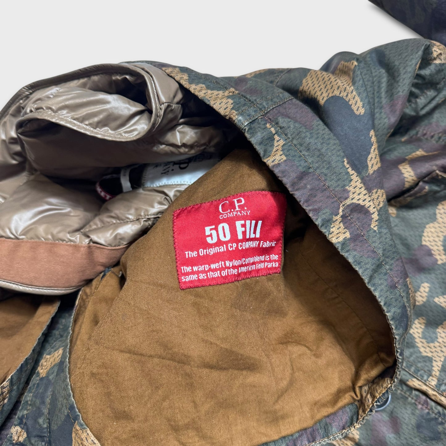 CP Company 50 Fili La Mille Goggle Hood Down Jacket L