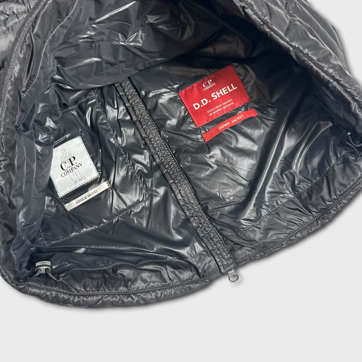 CP Company Black DD Shell Puffer Goggle Jacket M