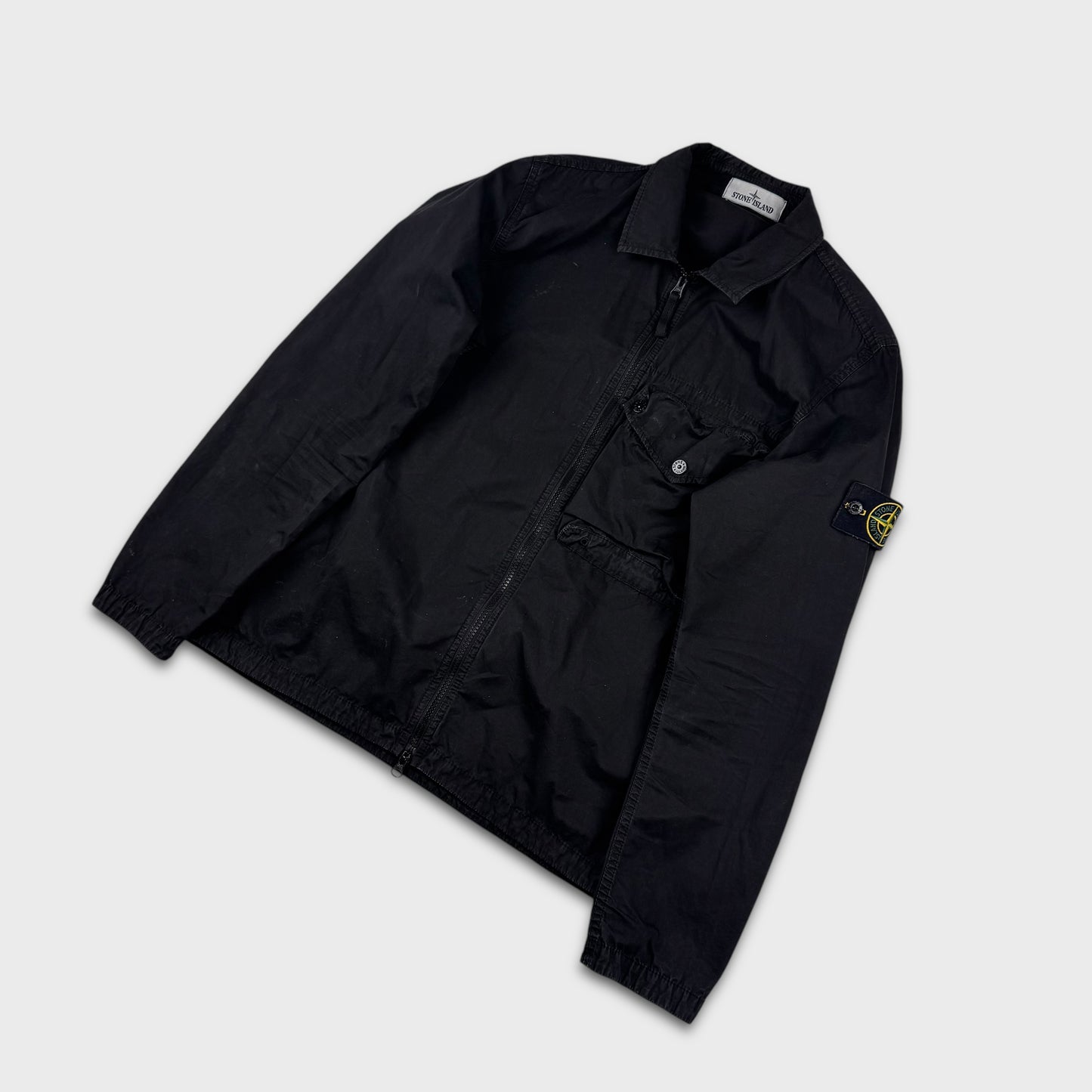 Stone Island Black Full Zip Overshirt M