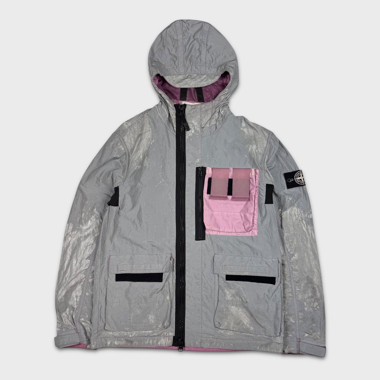 Stone Island Pink Plated Reflective Jacket M