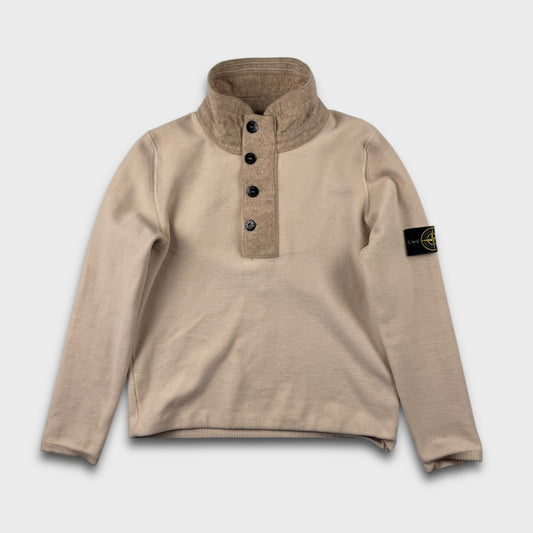 Stone Island Sand 1/4 Button Jumper XS/S