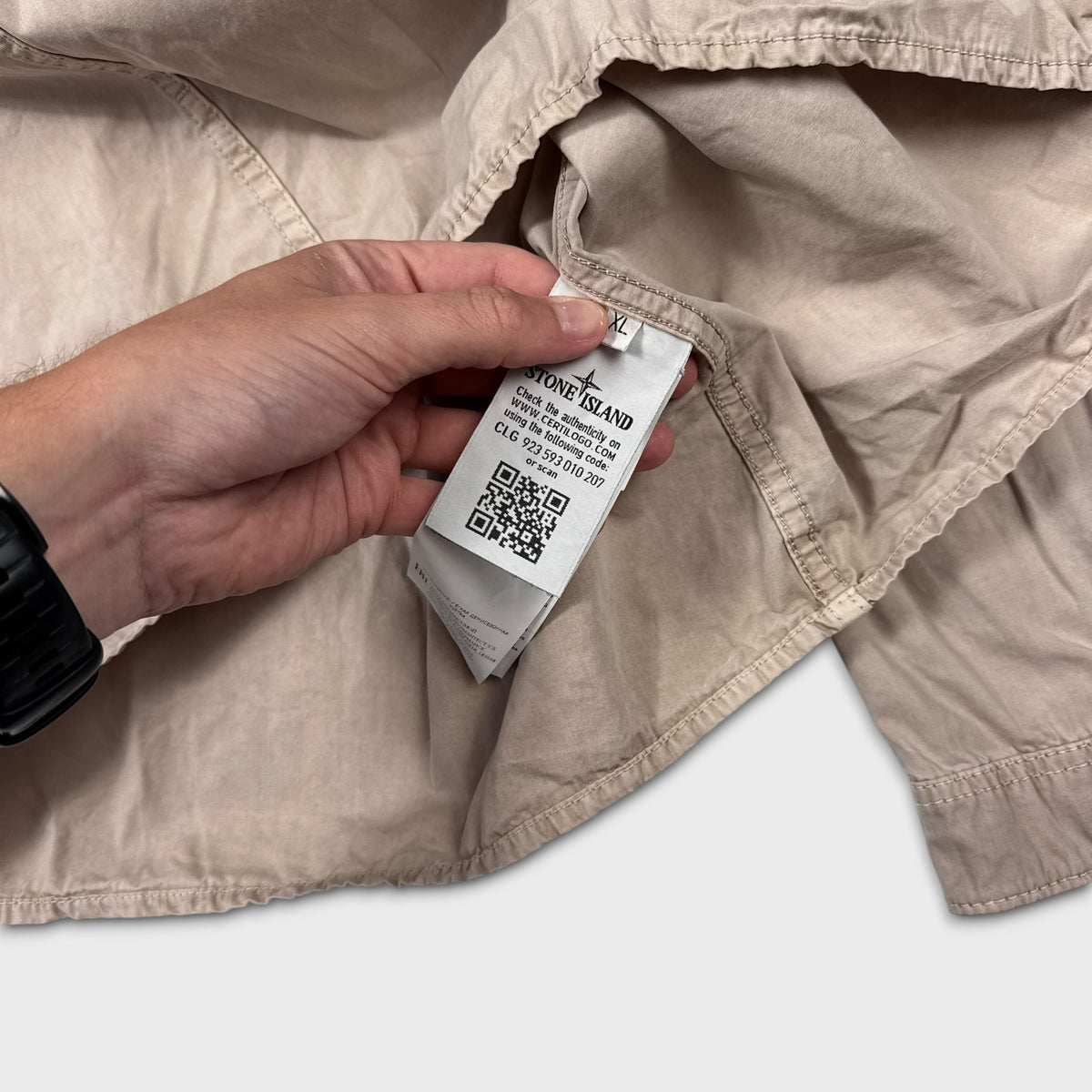 Stone Island Beige Full Zip Overshirt XL