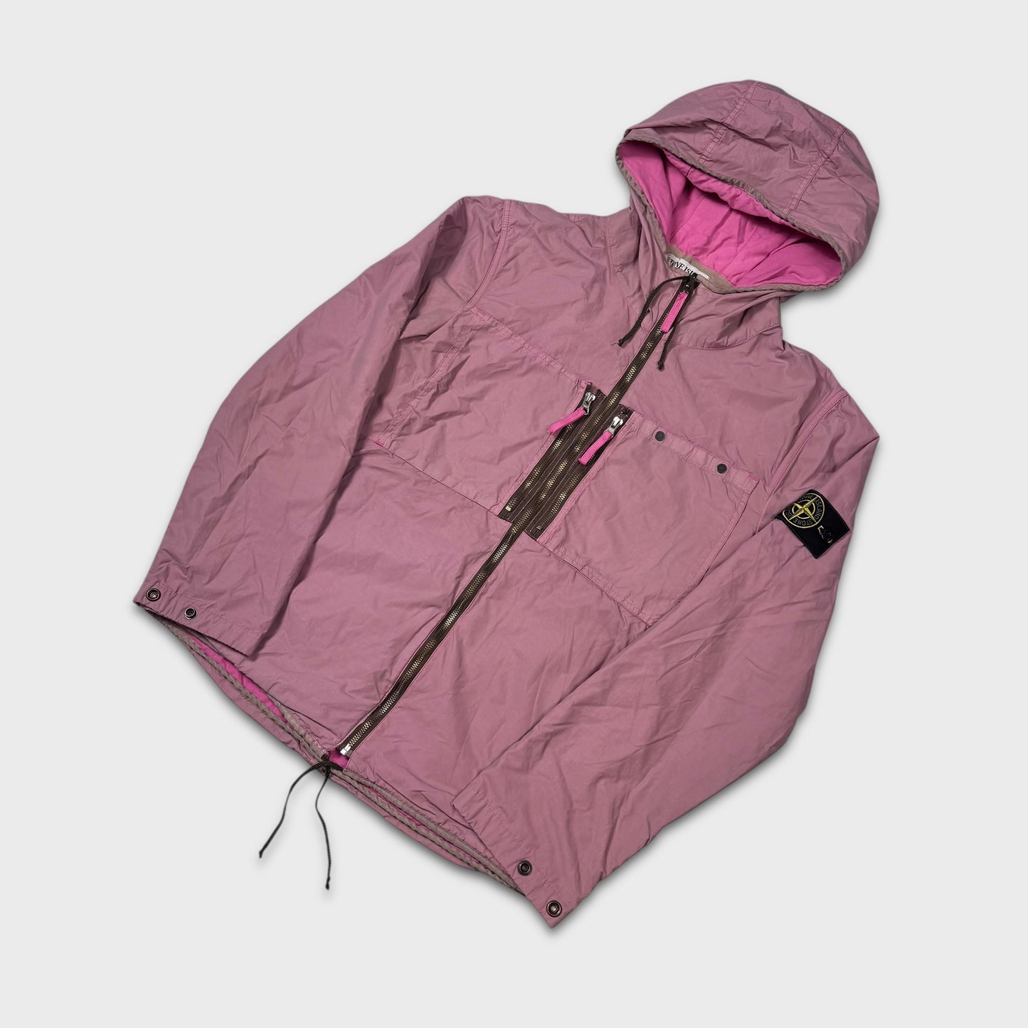 Stone Island Pink 2011 Tela Lined Hooded Jacket M