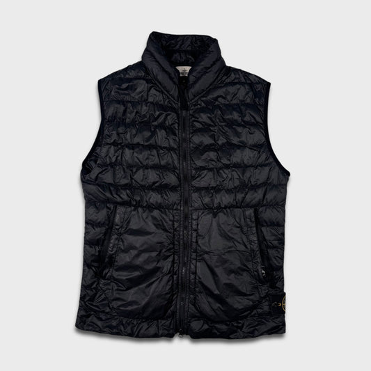 Stone Island Garment Dyed Black Micro Yarn Gilet M