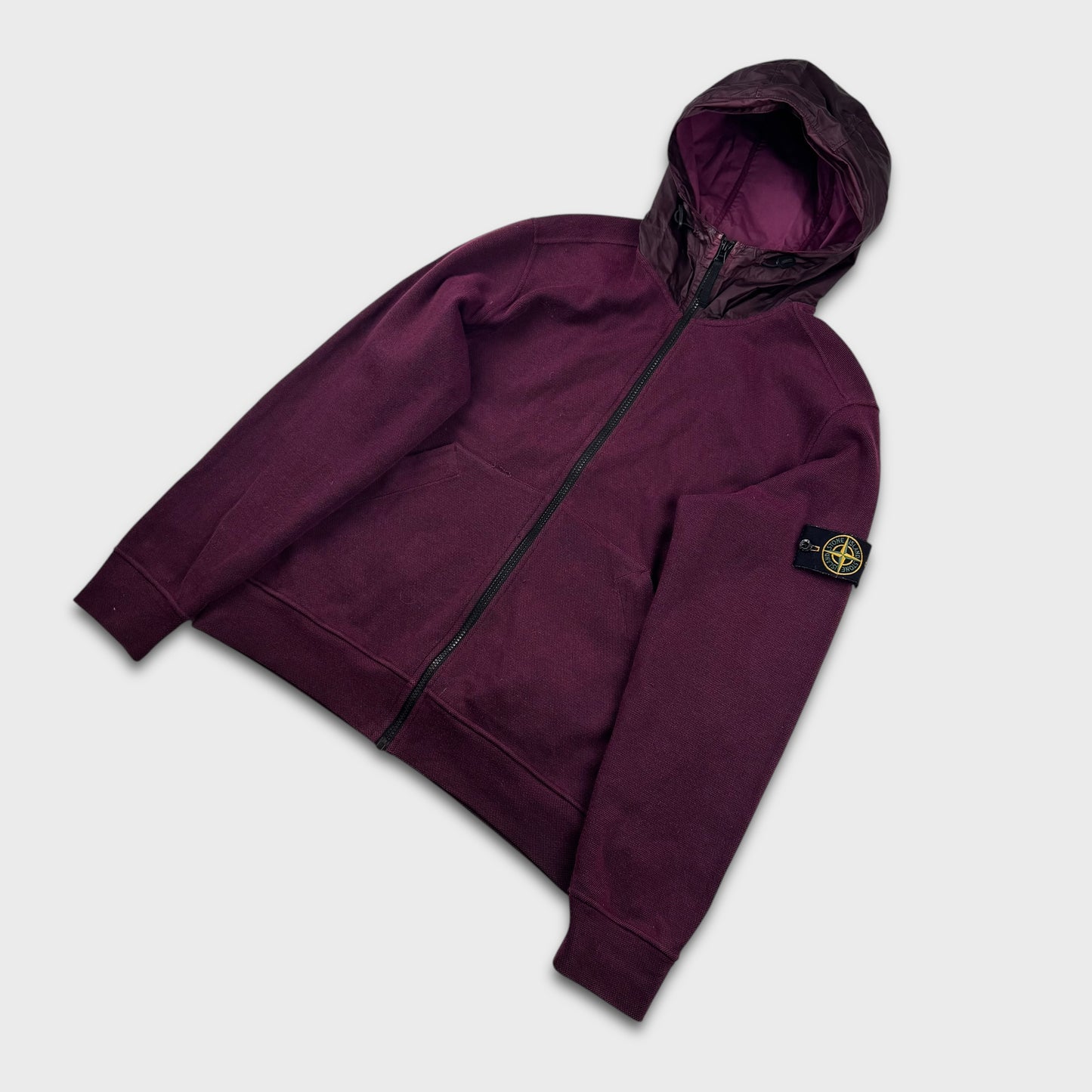 Stone Island Purple Mussola Hoodie Zip Up XL