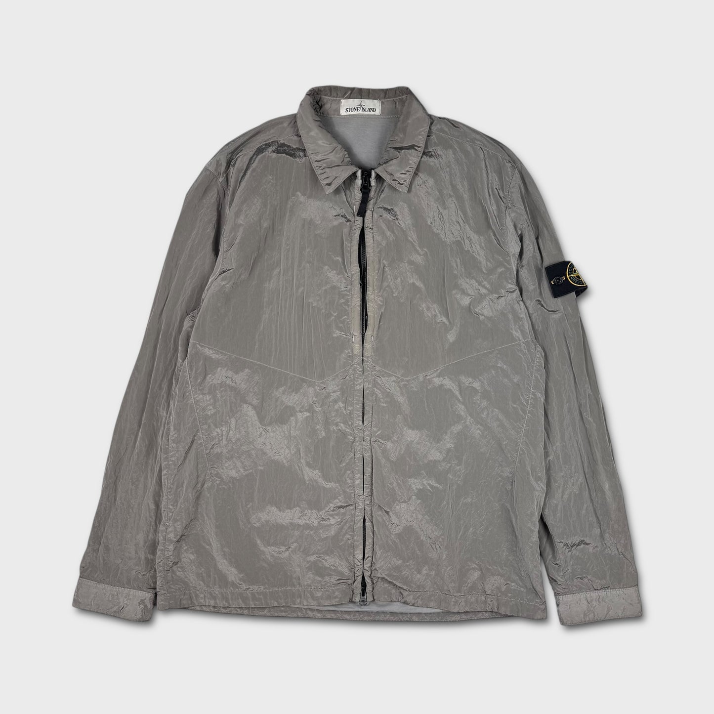 Stone Island Silver Nylon Metal Overshirt XXL