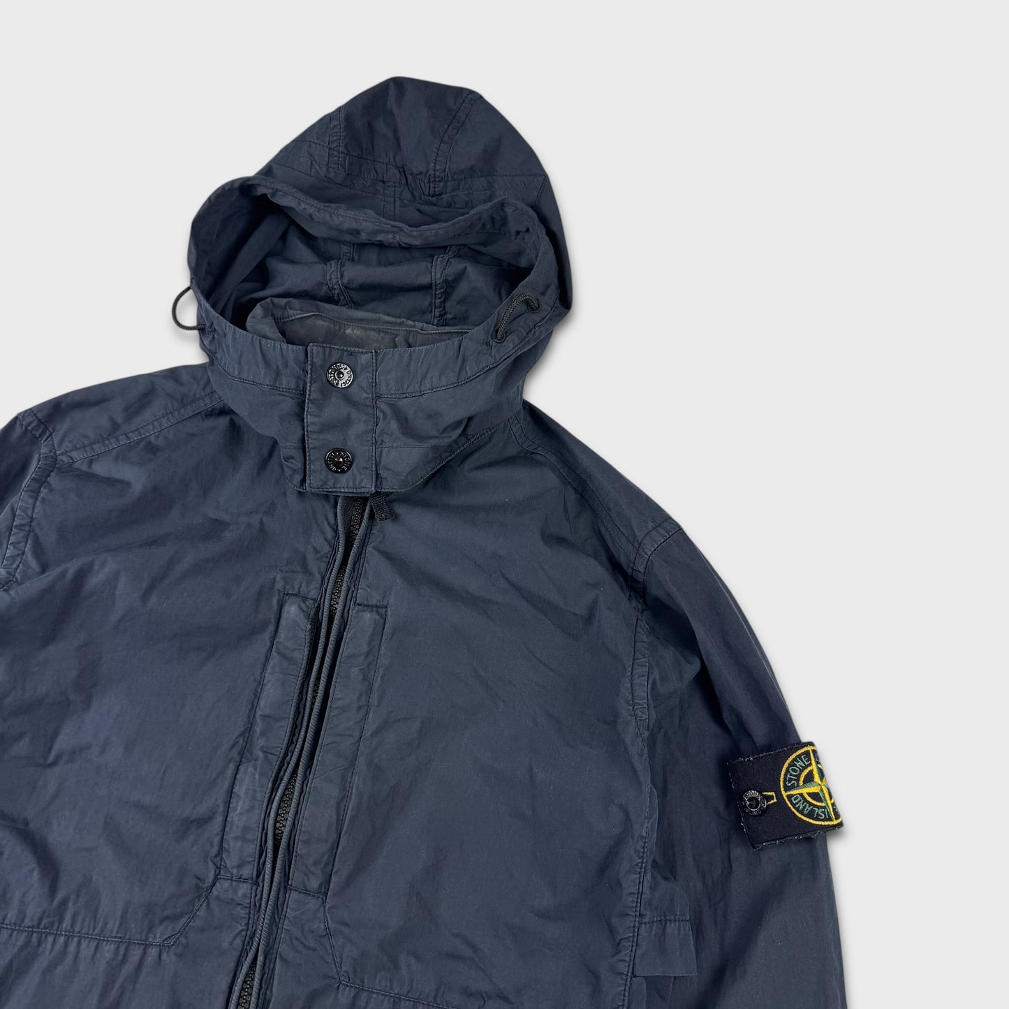 Stone Island Navy Parachute Hooded Overshirt Jacket S