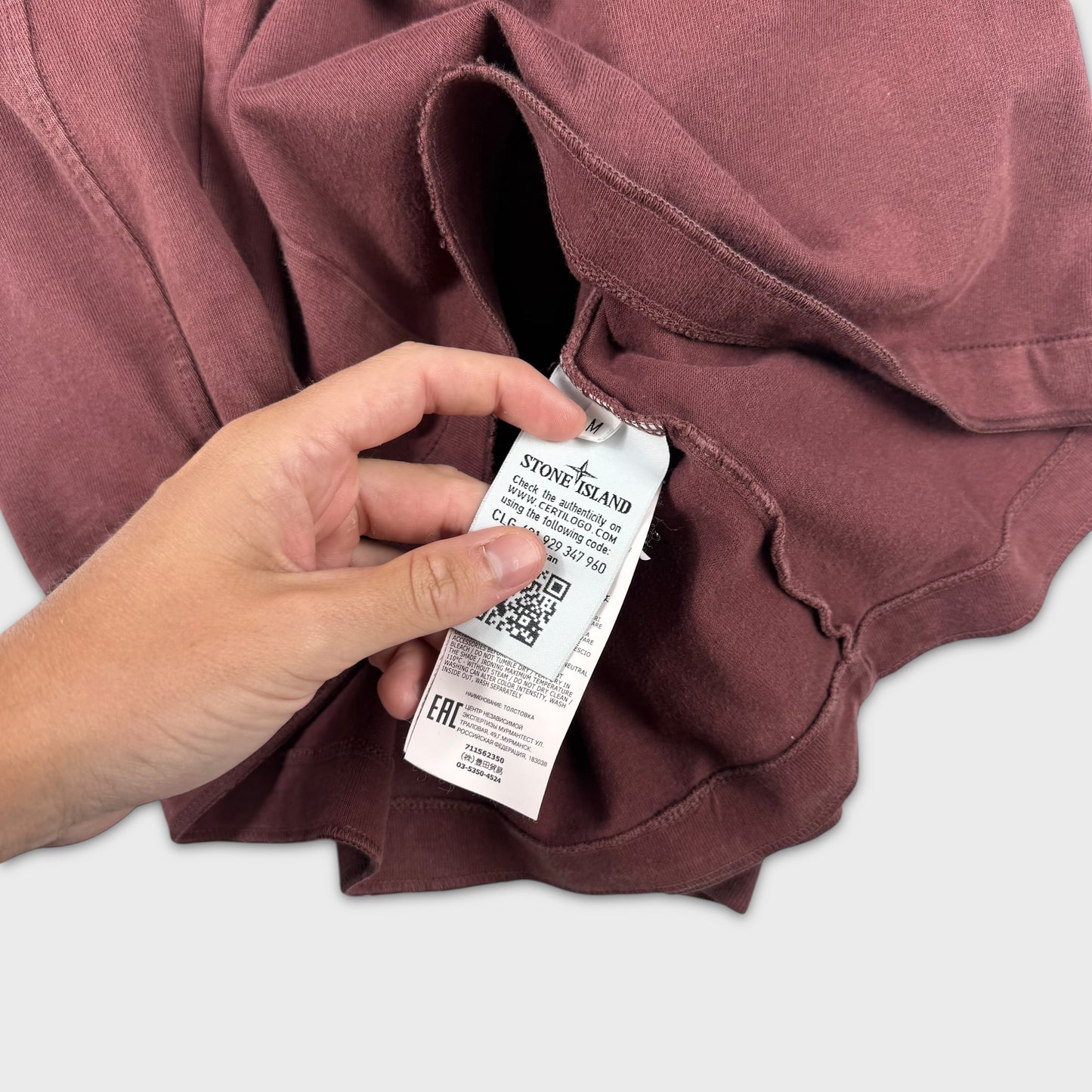Stone Island Burgundy Crewneck Sweatshirt M