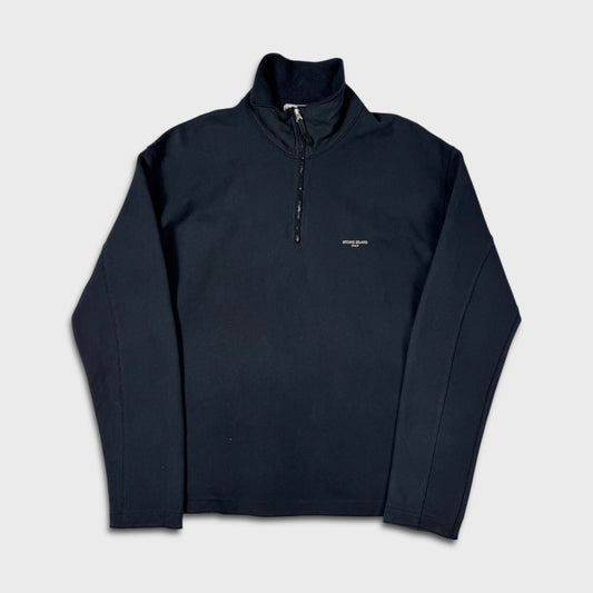 Stone Island 2001 Spellout Quarter Zip Sweatshirt L
