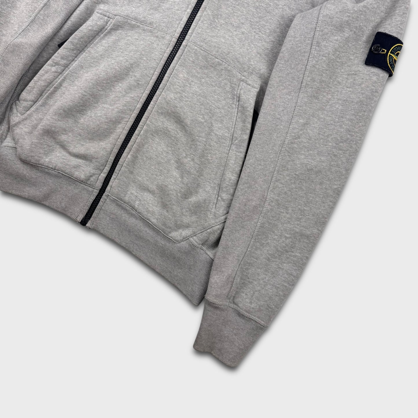 Stone Island Grey Full Zip Hoodie L