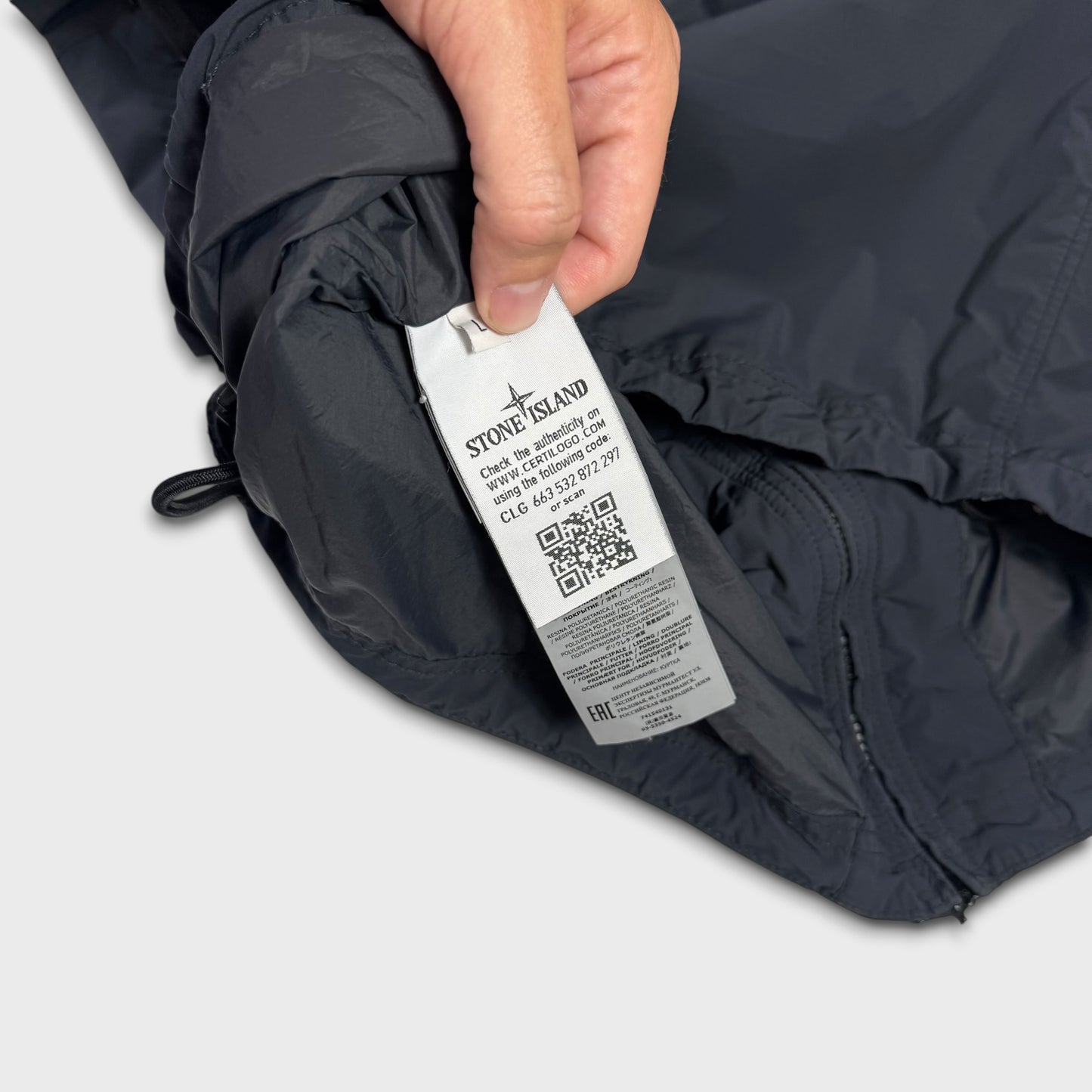 Stone Island Navy Skin Touch Nylon TC Jacket L
