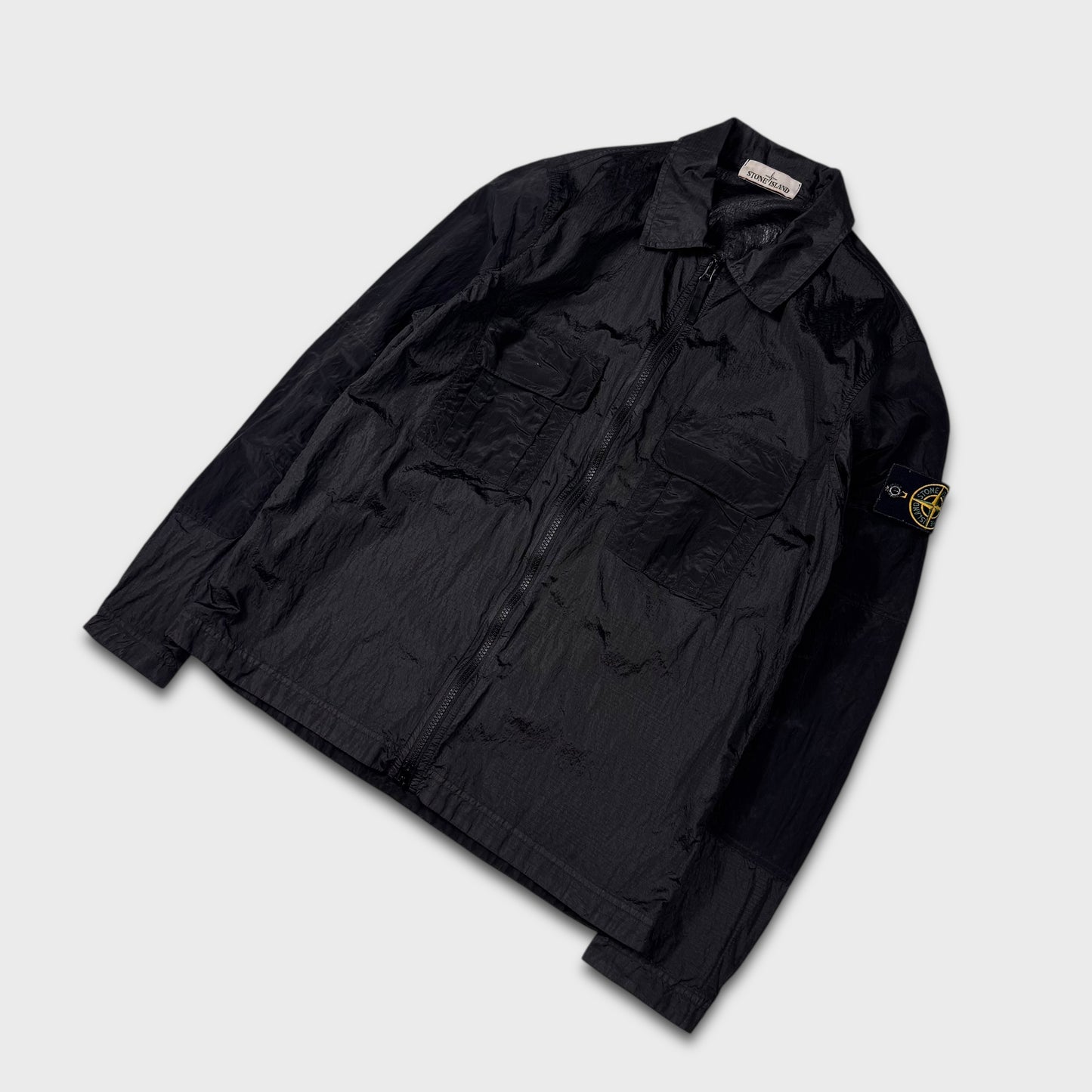Stone Island Black Nylon Metal Ripstop Overshirt M