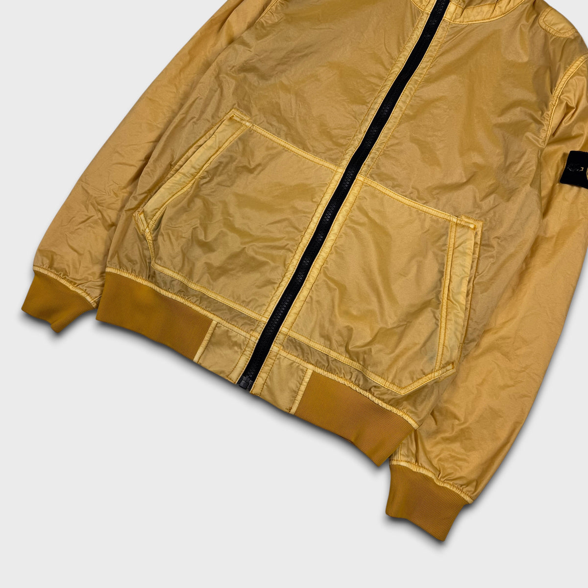 Stone Island Yellow Lamy Flock Velour Jacket M