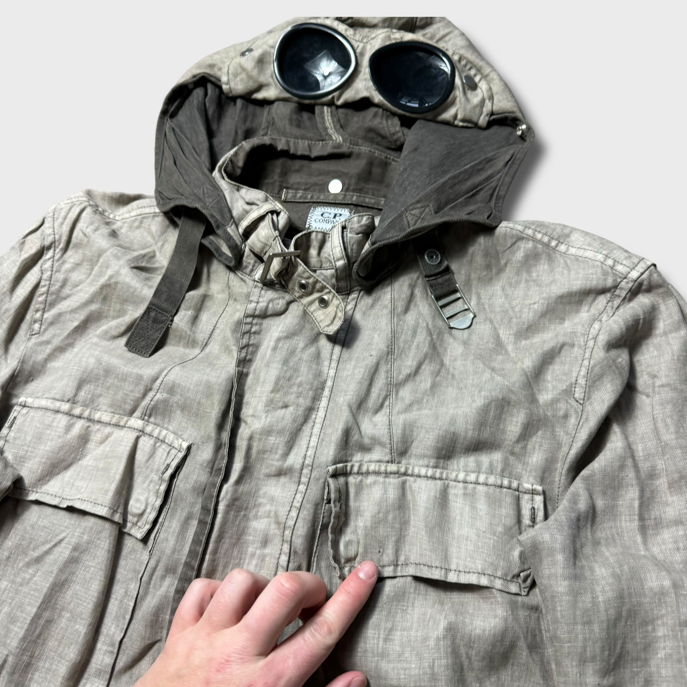 CP Company Lino-Flax Goggle Hooded Field Jacket L – ArchiveJoy