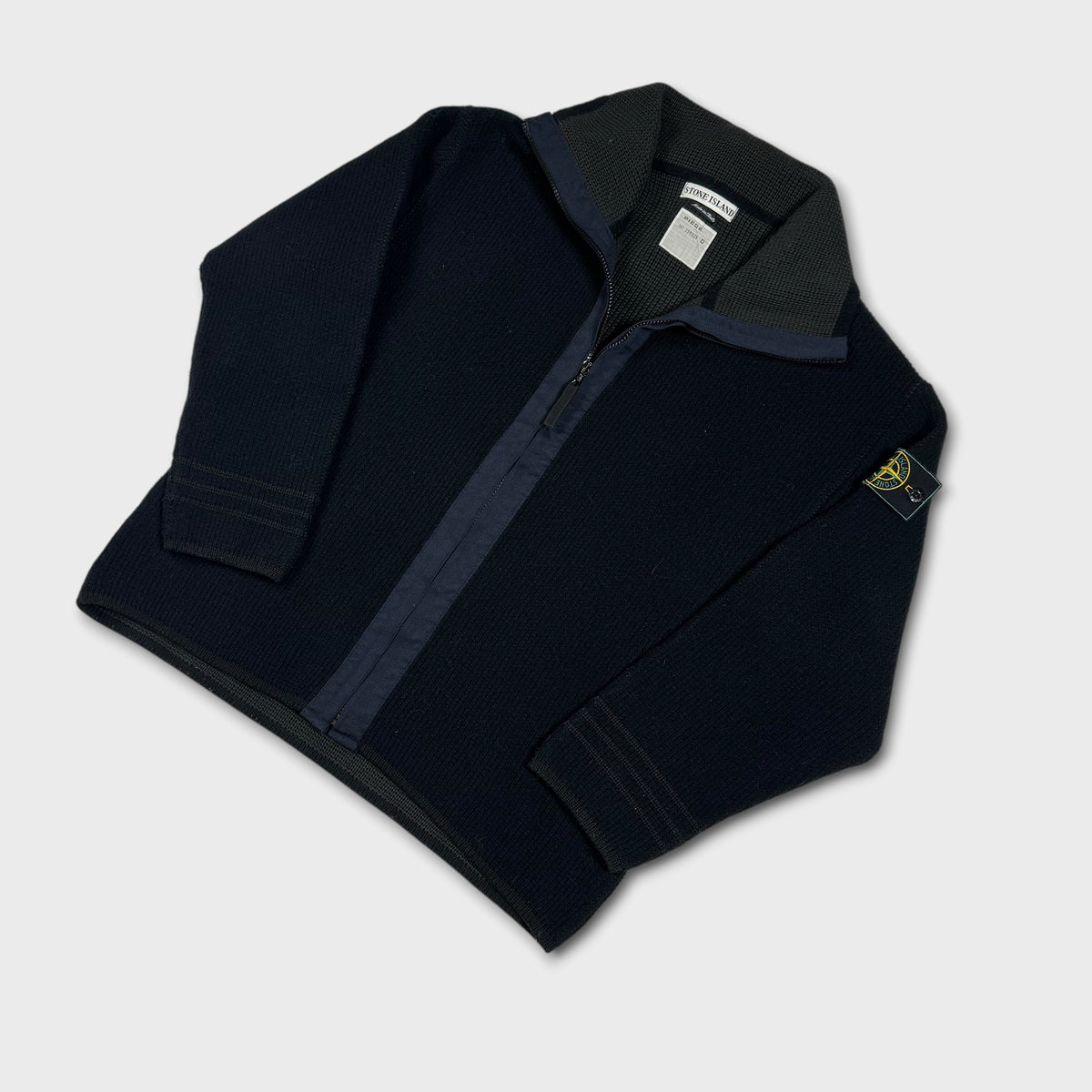 Stone Island Chunky 1998 Green Edge Knit DEADSTOCK L